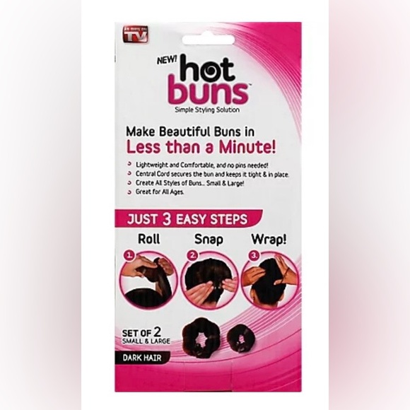 Hot Buns Hair Styling Tool โ Set of 2 (Dark Hair) ๐โจ - Picture 3 of 3